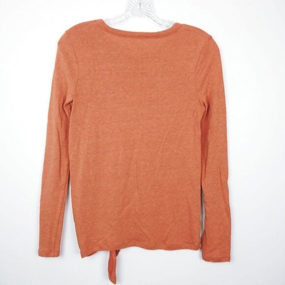 Madewell burnt orange tie side long sleeve tee - Picture 4 of 6
